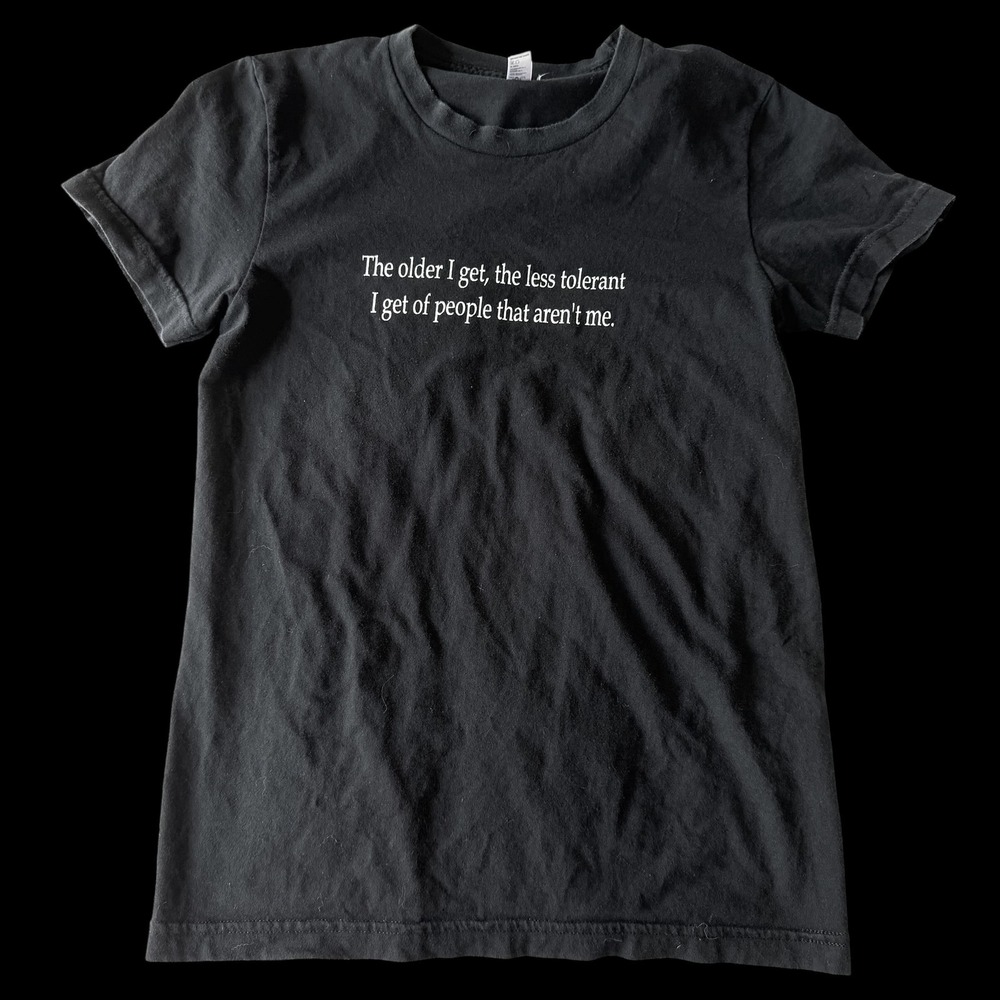Y2K American Apparel Black‎ Tee Sarcastic Quote Shirt Womens Large